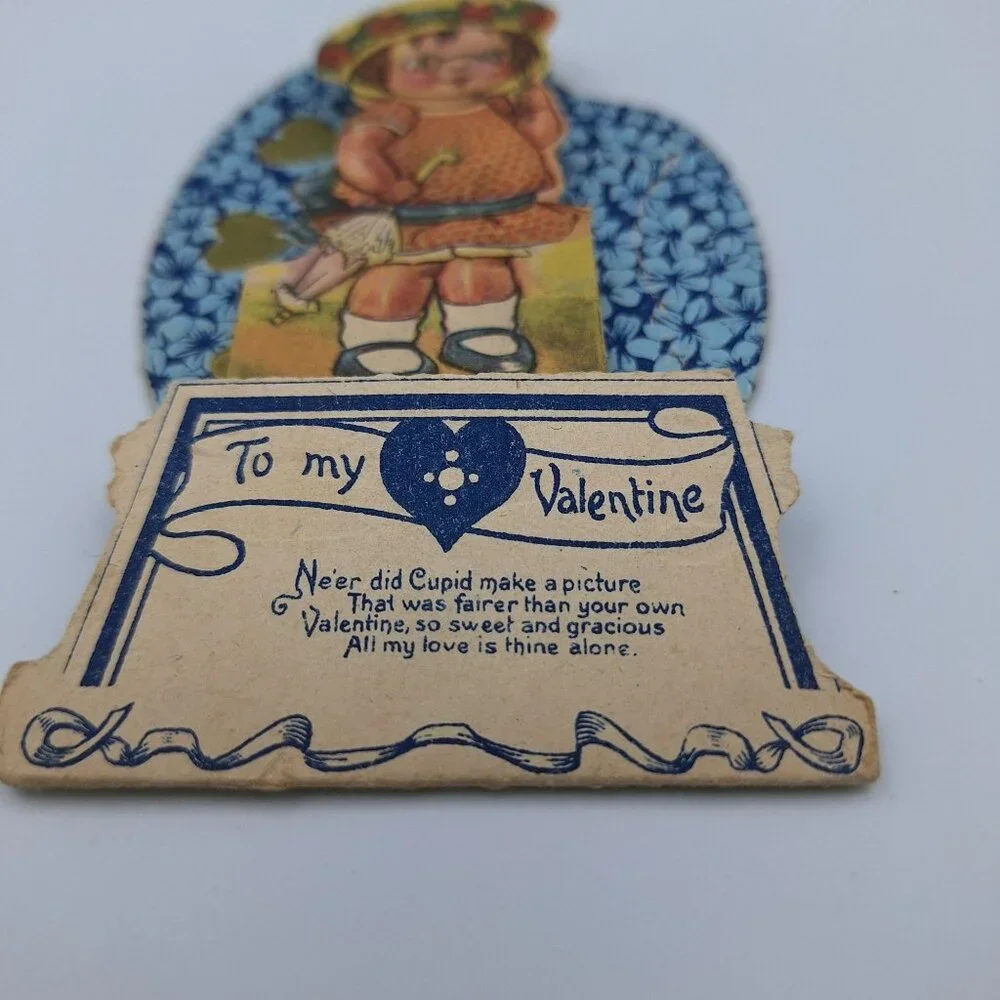 Vintage‎ Valentines Day Card Floral Stand Up Sweet Retro Nostalgia Collectible